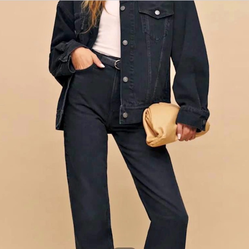 Reformation Black WILDER High-Rise  Jeans TALL